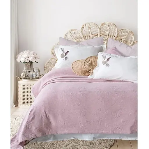 Літня постільна білизна Palm Pembe з покривалом 220*240 см Moss Home pbe0051396 - фото 1