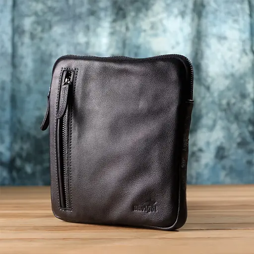 Сумка на плечо для мужчин из прочной зернистой кожи SHVIGEL 20х22х4 см sum0027432 - фото 9