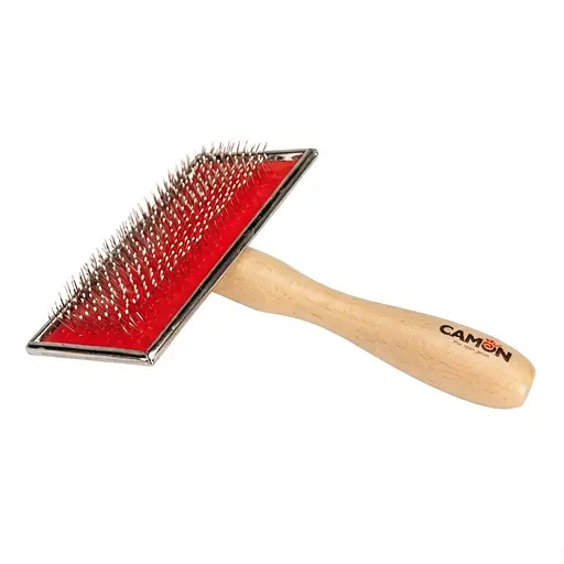 Пуходерка Camon зі штифтами з нержавіючої сталі з пластиковим покриттям з дерев'яною ручкою LG (B781/C)