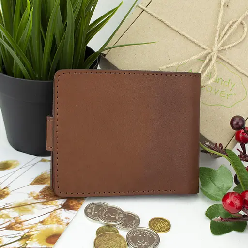 Портмоне мужское кожаное с гербом П6-02 (коричневое) - фото 6