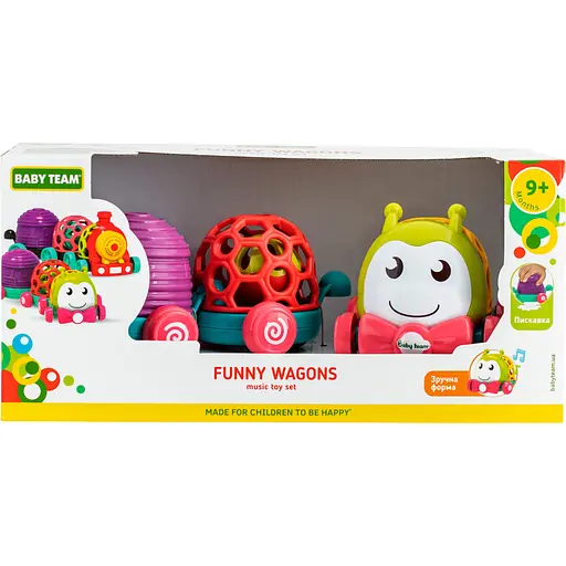 Набір іграшок музичний Baby Team Забавні вагончики (8672_гусінь) - фото 4