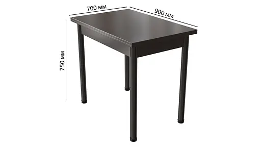 Обідній стіл-формер розкладний Берта Ferrum-decor 750x1400x900 Чорний метал ДСП Венге Магія 16 мм (FRD-105593) - фото 7