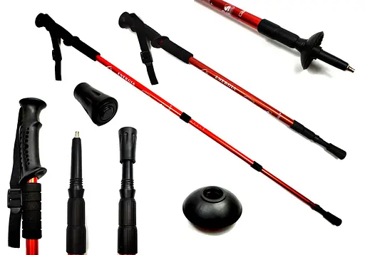 Трекінгова палиця для скандинавської ходьби EasyFit 1 штука Чорно-червона 1 шт (EF-3924-R) - фото 2