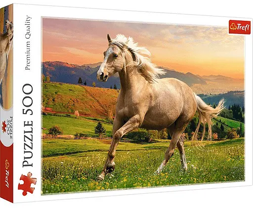 Набір Пазли - (500 елм.) - "Галопом на закаті сонця" - фото 1