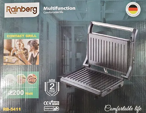 Прижимной контактный домашний электрогриль Rainberg RB-5411 2200 Вт - фото 5