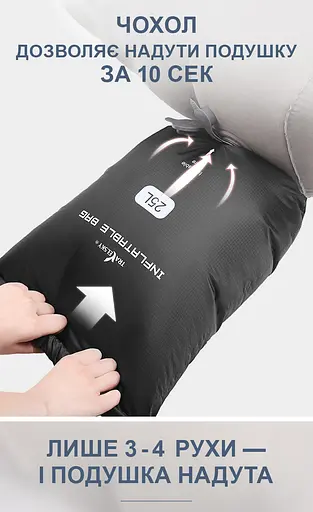 Триступенева надувна подушка для ніг TravelSky з багатофункціональним чохлом для надування та перенесення (1230-02) - фото 8