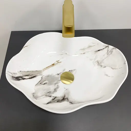 Умивальник VBI Faleria каррара глянцевий накладний VBI-016700, Мармур - фото 2