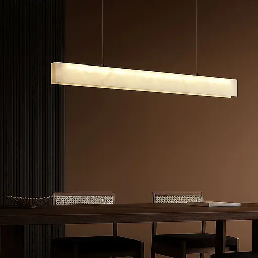 Подвесная люстра с эффектом мрамора в удлиненном корпусе 120 см Ст. MJ364L-1200 | Line F - фото 1