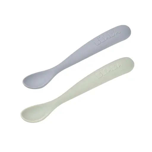 Набор ложек Beaba силиконовый 4+ серый/зеленый 2 шт. (913600)