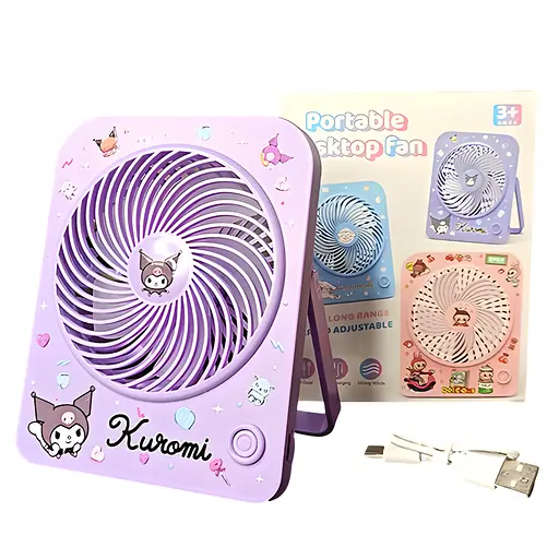 Дитячий настільний USB-вентилятор Куромі фіолетовий (6830A) - фото 2