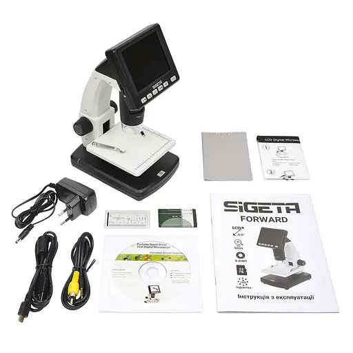 Цифровой микроскоп SIGETA Forward 10x-500x 5.0 MP 3.5" LCD (65503) - фото 7