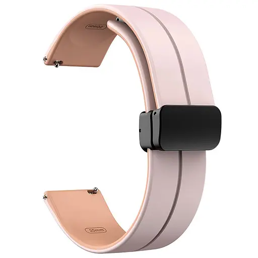 Силіконовий ремінець Classy для Smart Watch 20mm Pink / Beige - фото 2