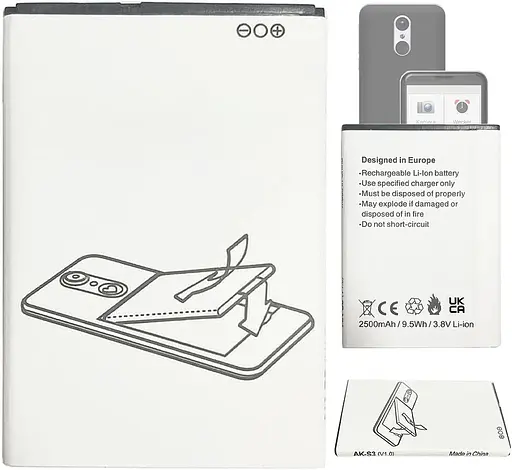 Aousavo AK-S3 Сменная литий-ионная батарея, совместимая с Emporia Smart 3 Mobile Phone Smart Seniors (Only Smart 3)