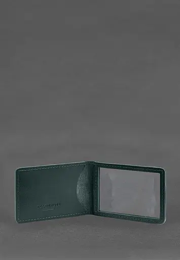 Кожаная обложка для удостоверения государственной государственной таможенной службы (ДМС) Зеленая - фото 3