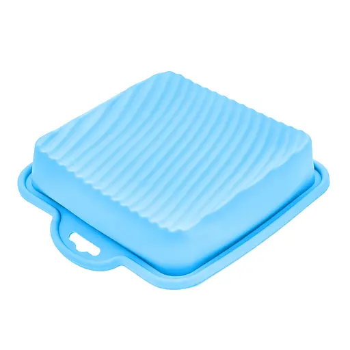 Форма квадратная силиконовая для выпечки кексов, тортов, пирогов и пирожных 18х18 см, A-plus Голубой 85741 - фото 7