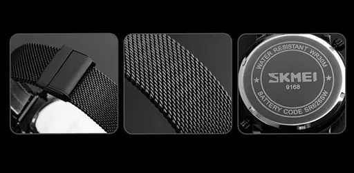 Чоловічий наручний годинник Skmei Moon 9168 Чорний - фото 6