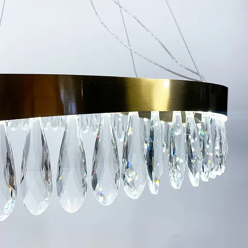 Подвесная люстра Xavier с хрустальными камнями Line.F Диаметр 60см - фото 7