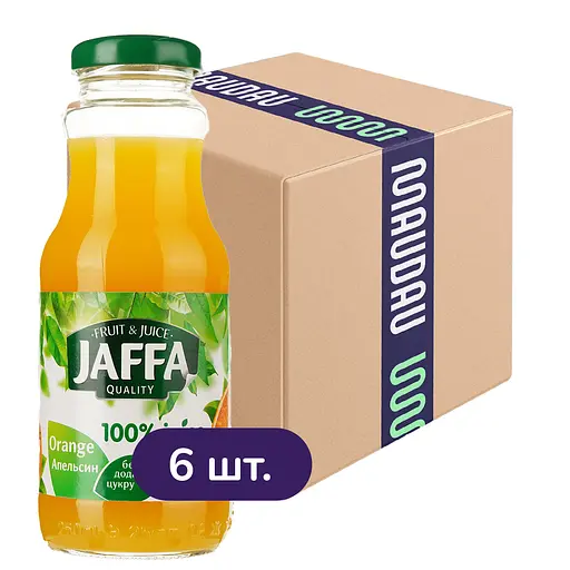 Упаковка соку Jaffa Апельсиновий 1.5 л (250 мл х 6 шт.)