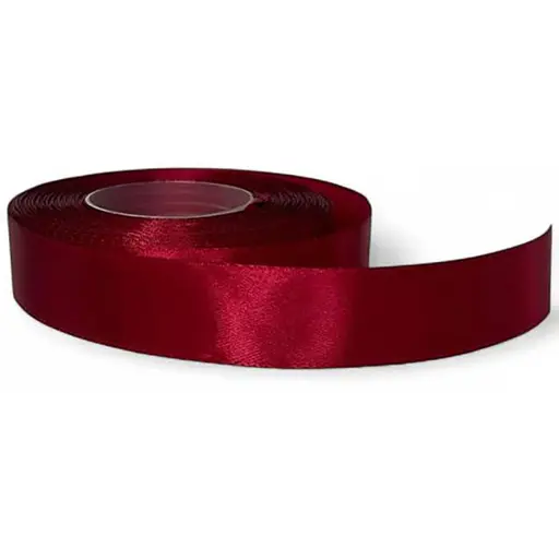 Атласна стрічка для рукоділля Bambi АБ-124, 0.6 см x 23 м, Бордовий - фото 1