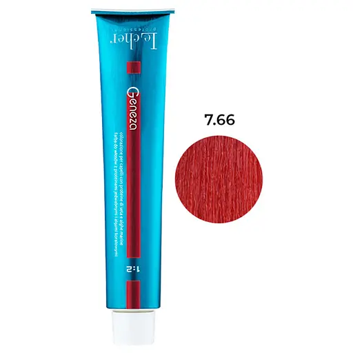 Профессиональная стойкая аммиачная крем-краска для волос Le Cher Geneza 7.66 (6TR) интенсивный красный блонд 1 - фото 1