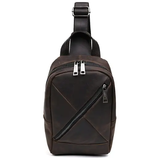 Рюкзак слинг кожаный с карманами TARWA 29х17х8 см sum0028240 - фото 3