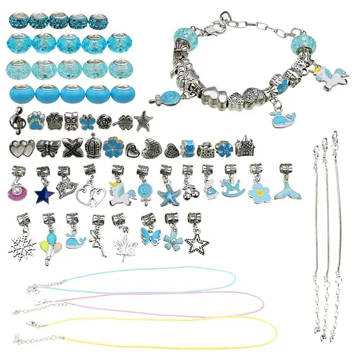 Набір для створення шарм-браслетів "Пандора" B4350(Blue) з підвісками