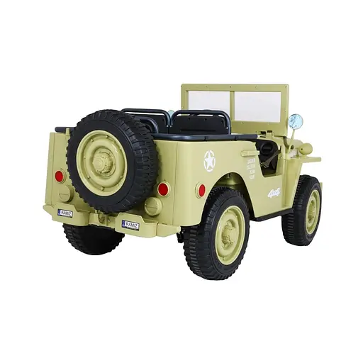 Електроавтомобіль військовий Ramiz Retro MP3 LED 12 В, зелений (PA.JH-101.ZIE) - фото 4
