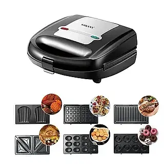 Сендвічниця-мультимейкер Bitek BT-224 6-в-1 змінні форми 750 Вт - фото 7