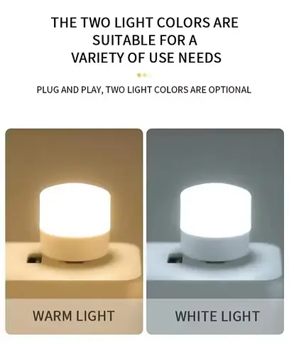 Портативна USB світлодіодна лампа-нічник із білим (6500К) світлом, працює від Power Bank, та ін. ґаджетів 5В - фото 16