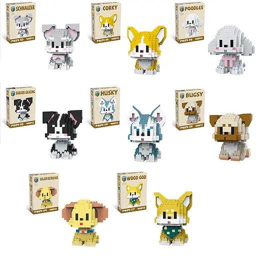 Конструктор Собака, PW24-01-3-4-5-6-7-8-9, від 330 деталей, від 6.5 см, (В асортименті) - фото 5