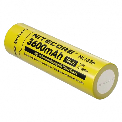 Аккумулятор Li-Ion 18650 Nitecore NL1836 3.6V 3600mAh защищенный (Желтый) - фото 2