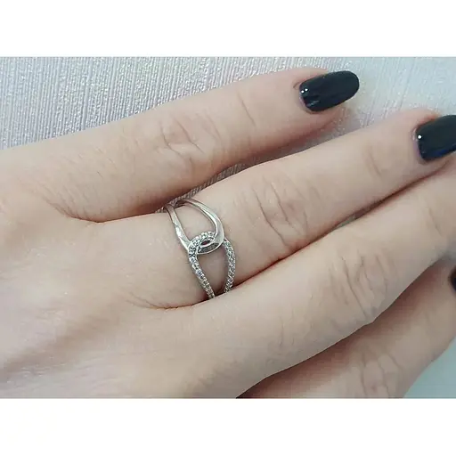 Серебряное кольцо Агни СКРИН с фианитами. 1134/1Р-CZ 16,5 - фото 2