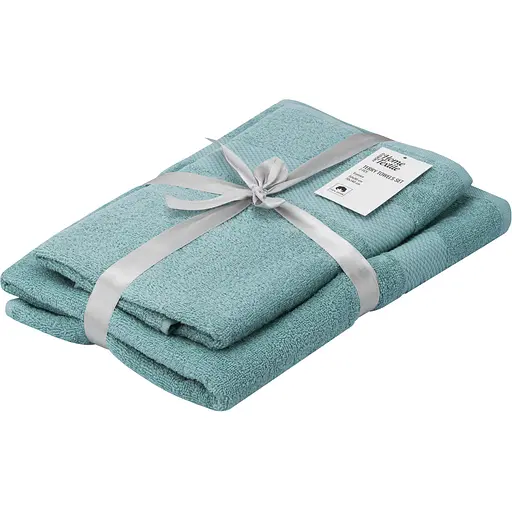 Набір рушників махрових Ardesto Essence 50х90 см 70х140 см 2 шт. 100% бавовна аква (ART2358AQ)  - фото 1