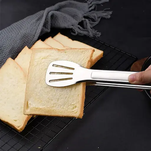 Щипці лопатки кухонні універсальні з нержавіючої сталі для грилю, м'яса, барбекю 33 см, Kitchen Master Сріблястий 85797 - фото 7