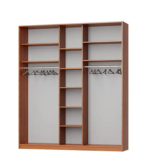 Шкаф-купе трехдверный MebelStar Стандарт AL 2ДСП/Зеркало 210x60x240 см Аляска серый (MBS-1568) - фото 2