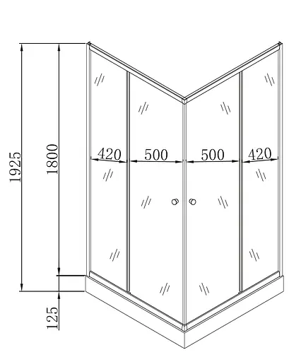 Душевая кабина с низким поддоном Mixxus Cubic SCT01-100x100x195-FB хром матовое стекло 4 мм MI6904, Универсальная, матовый, хром - фото 4