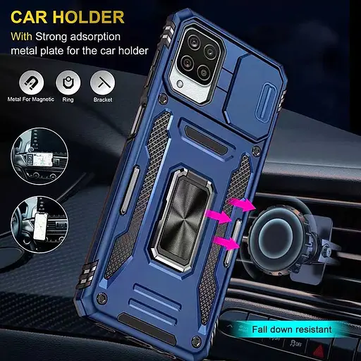 Ударостійкий чохол Epik Camshield Army Ring для Samsung Galaxy M53 5G Синій / Navy - фото 2