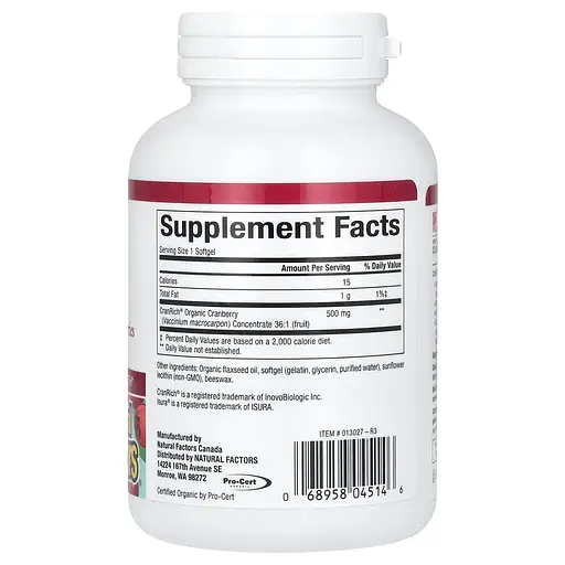 Экстракт клюквы Natural Factors CranRich Cranberry Concentrate Super Strength, 90 гелевых капсул для здоровья мочевыводящих путей - фото 2
