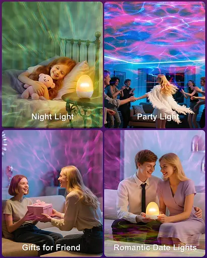 Проєктор нічного світла Вбудований динамік Bluetooth 17-колірний світлодіодний RGB - фото 3