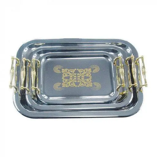 Універсальний набір хромованих підносів Bohmann BH 6934 3 предмети Орнамент - фото 2