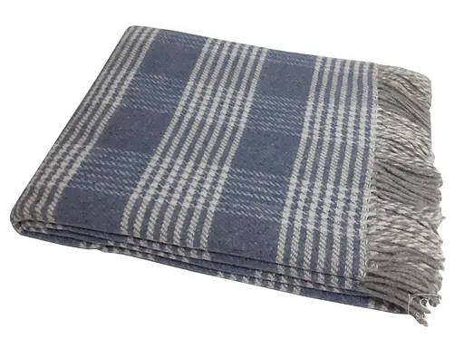 Плед вовняний Vladi Метро 140х200 дим-біло-сіро-блакитний 5 (20011) - фото 1