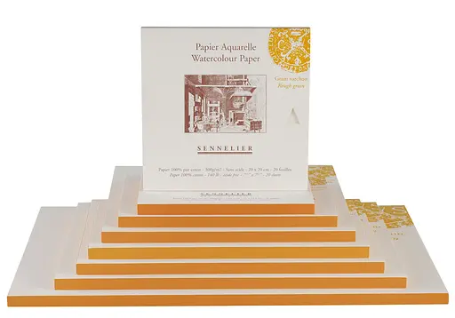 Склейка для акварели Sennelier, 20 листов, крупное зерно, 300 г/м, 21x14,8 см - фото 2