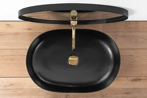 Умивальник Rea Cleo black mat накладний чорний REA-U0035, Чорний матовий - фото 3