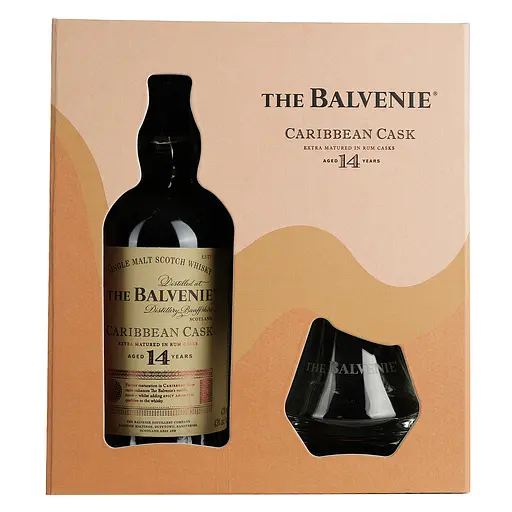Віскі Balvenie Carribean Cask 14 Year Old 43% 0.7 л з двома келихами в подарунковій коробці - фото 4