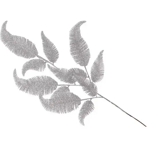 Искусственная ветка Перо 73 см Искусственный материал для флористики и декора Серебристый - фото 1