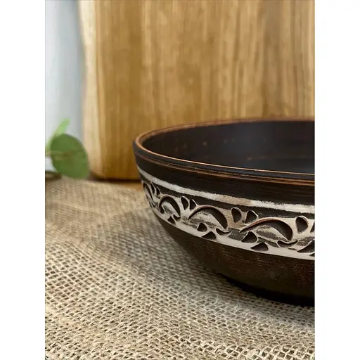 Миска керамічна (глиняна) різьблена Ангоб 1 л - фото 5