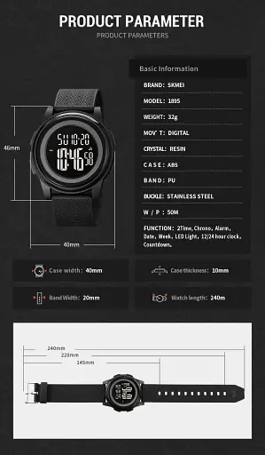 Наручний годинник чоловічий Skmei 1895 Green Camo, 1895CMGN (18474) - фото 7