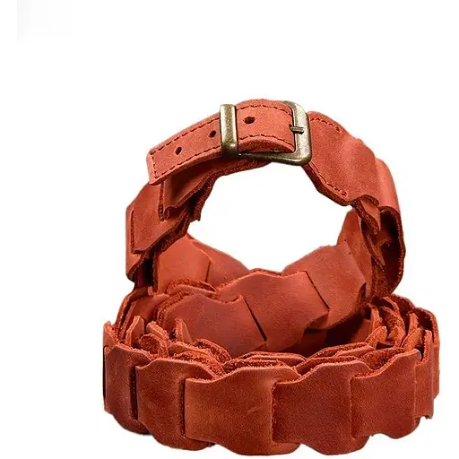 Женский кожаный бохо-ремень BlankNot коралловый - фото 1