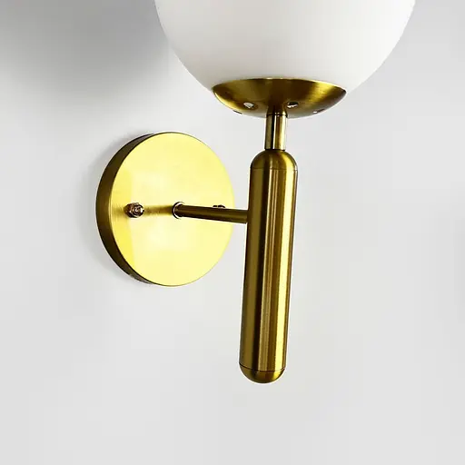 Бра з білим плафоном в латунному корпусі 32 см Line F Арт. B91086/1 CP - фото 2