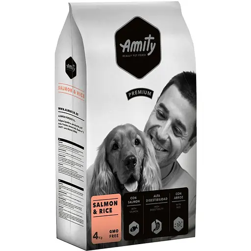 Сухой корм для собак Amity гипоаллергенный с лососем и рисом 4 кг